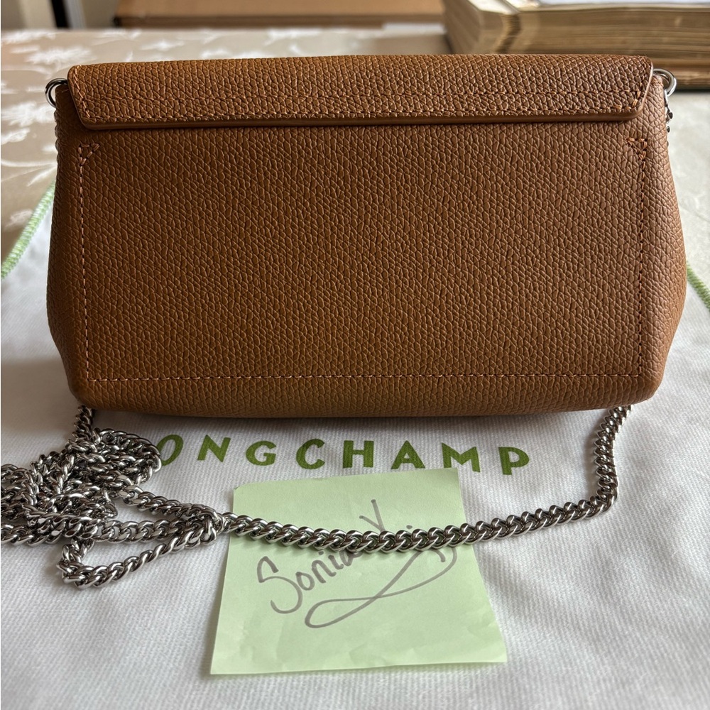 Longchamp Roseau Flap Leather Chain Crossbody Clutch Bag Excellent & Authentic - Picture 2 of 16